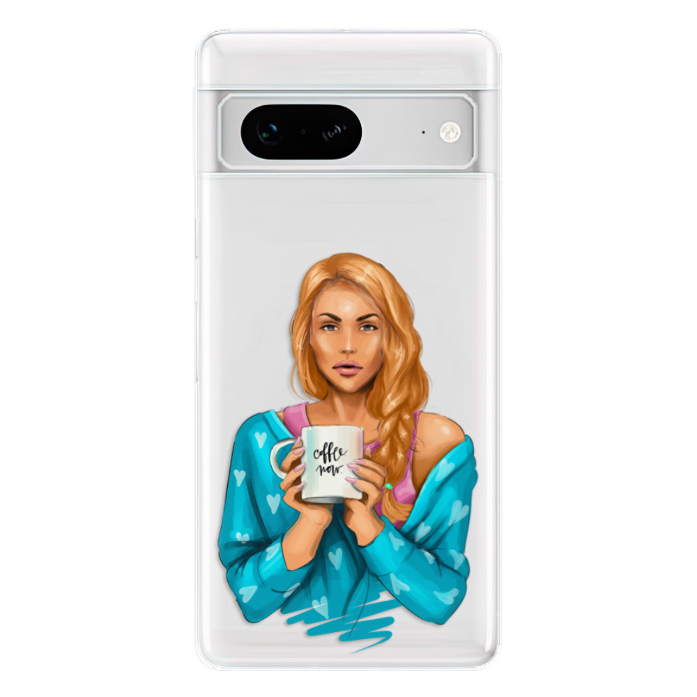 Odolné silikónové puzdro iSaprio - Coffe Now - Redhead - Google Pixel 7 5G