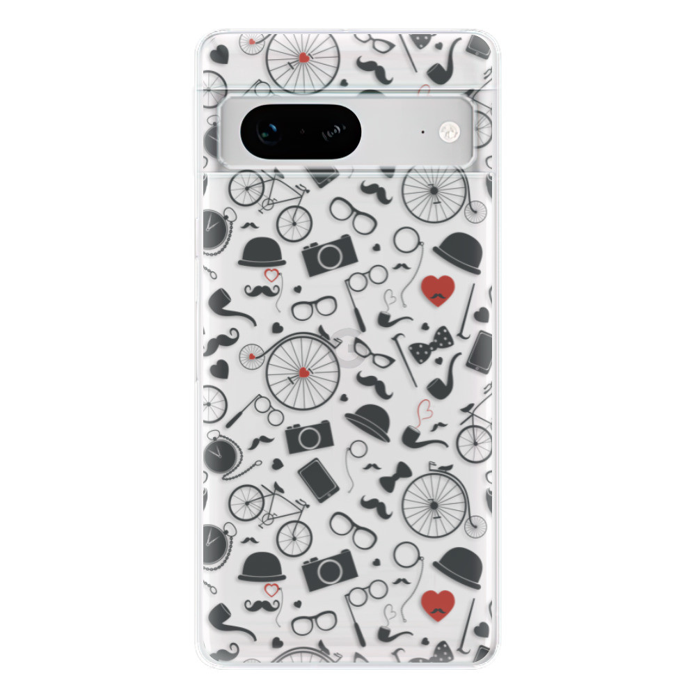Odolné silikónové puzdro iSaprio - Vintage Pattern 01 - black - Google Pixel 7 5G