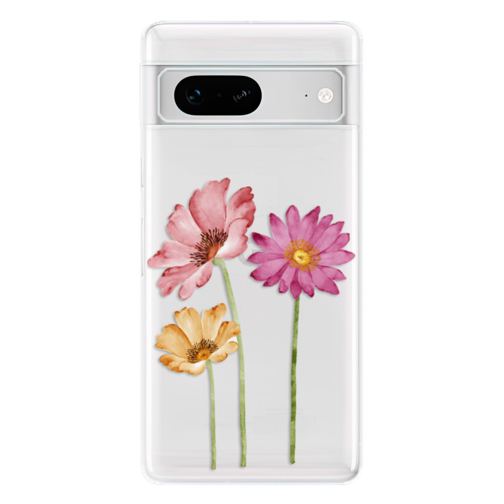 Odolné silikónové puzdro iSaprio - Three Flowers - Google Pixel 7 5G