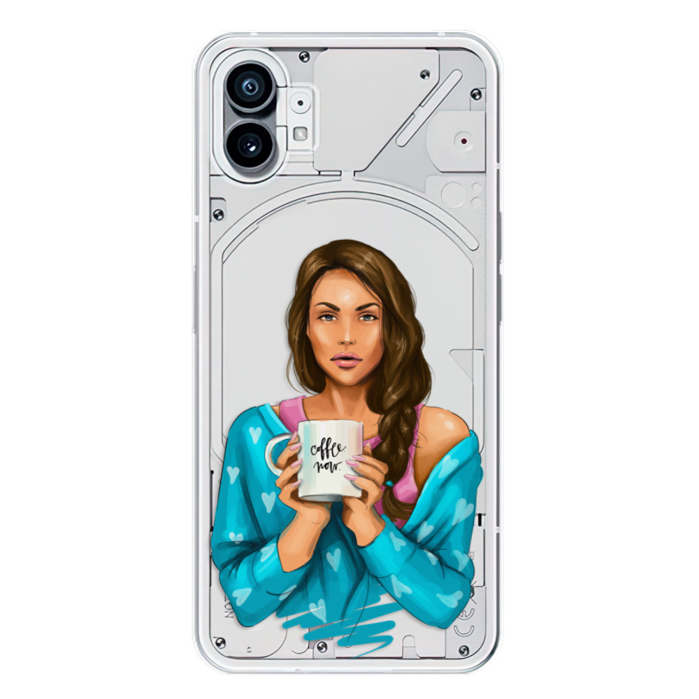 Odolné silikónové puzdro iSaprio - Coffe Now - Brunette - Nothing Phone (1)