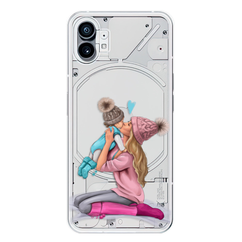 Odolné silikónové puzdro iSaprio - Kissing Mom - Blond and Boy - Nothing Phone (1)