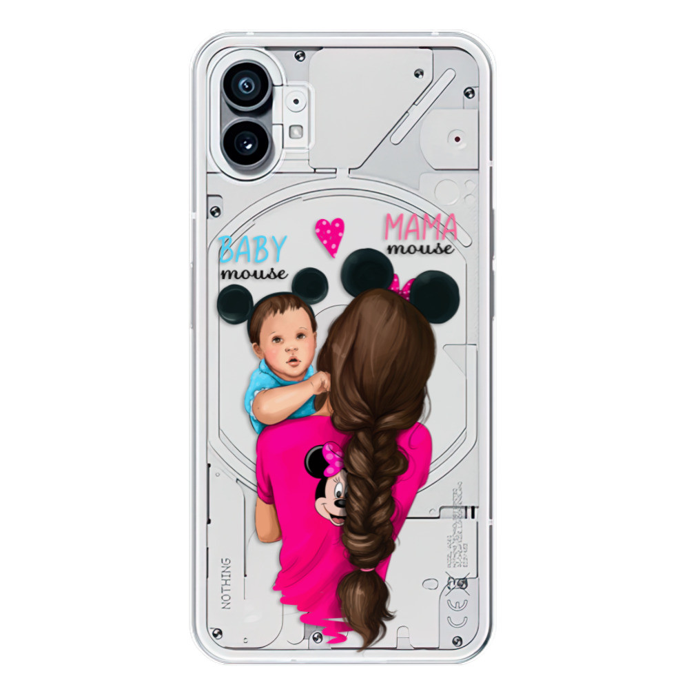 Odolné silikónové puzdro iSaprio - Mama Mouse Brunette and Boy - Nothing Phone (1)