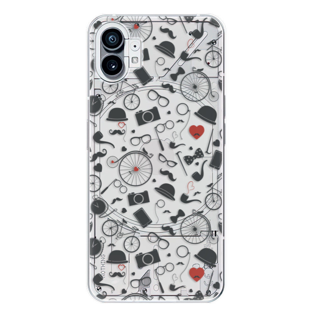 Odolné silikónové puzdro iSaprio - Vintage Pattern 01 - black - Nothing Phone (1)