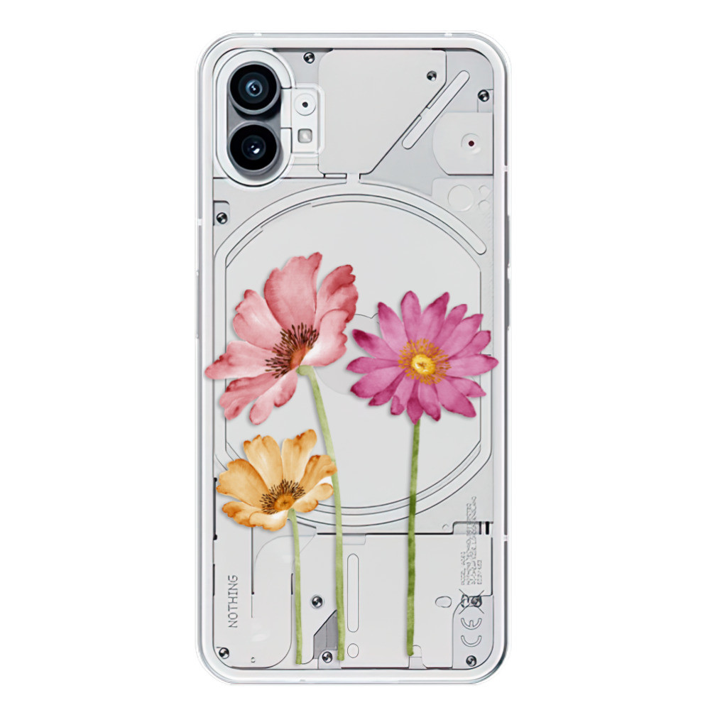 Odolné silikónové puzdro iSaprio - Three Flowers - Nothing Phone (1)