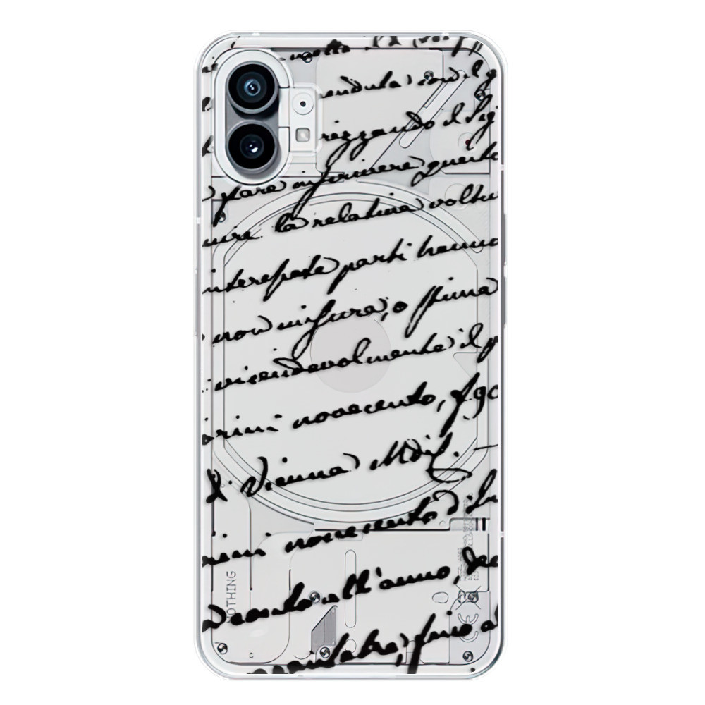 Odolné silikónové puzdro iSaprio - Handwriting 01 - black - Nothing Phone (1)