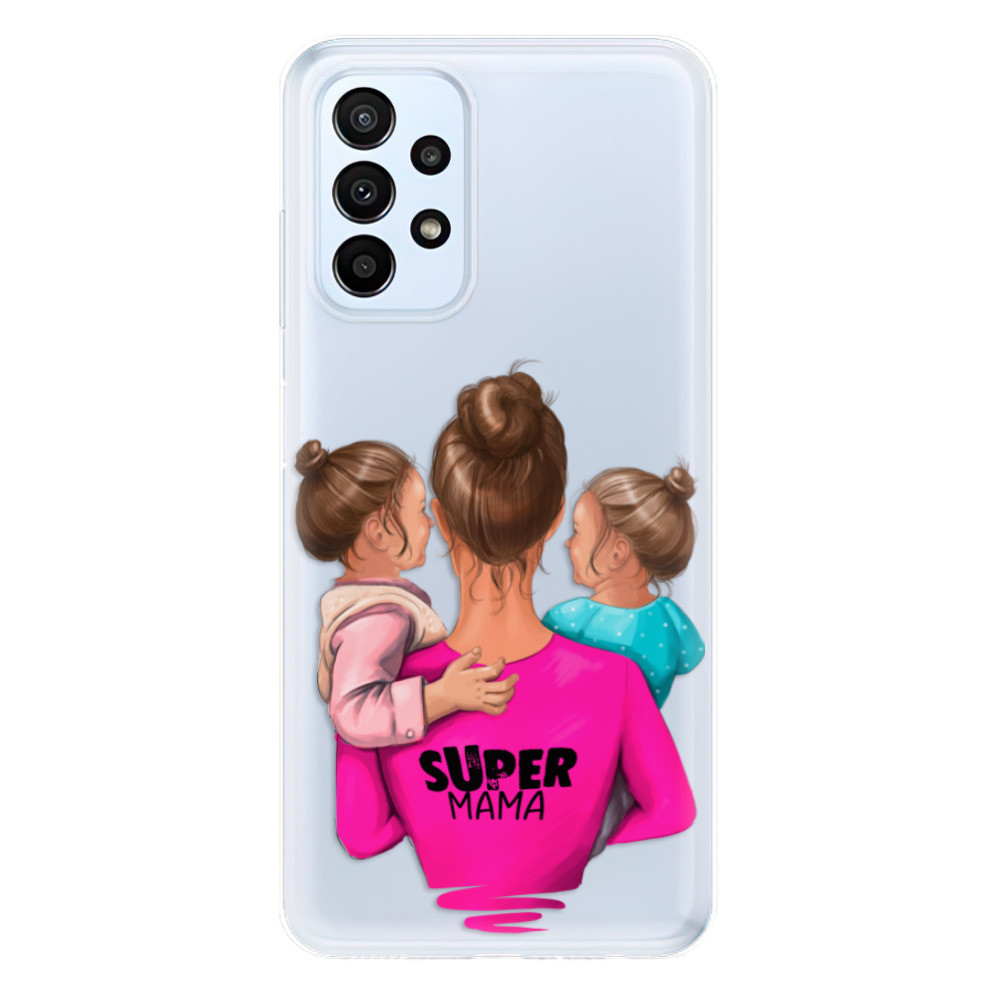 Odolné silikónové puzdro iSaprio - Super Mama - Two Girls - Samsung Galaxy A23 / A23 5G
