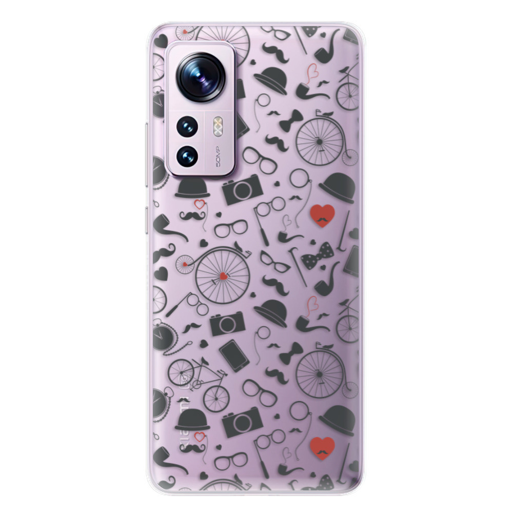 Odolné silikónové puzdro iSaprio - Vintage Pattern 01 - black - Xiaomi 12 / 12X