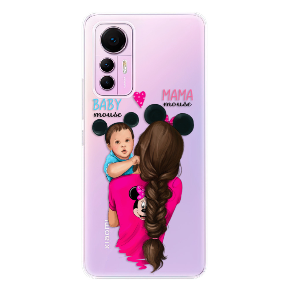 Odolné silikónové puzdro iSaprio - Mama Mouse Brunette and Boy - Xiaomi 12 Lite