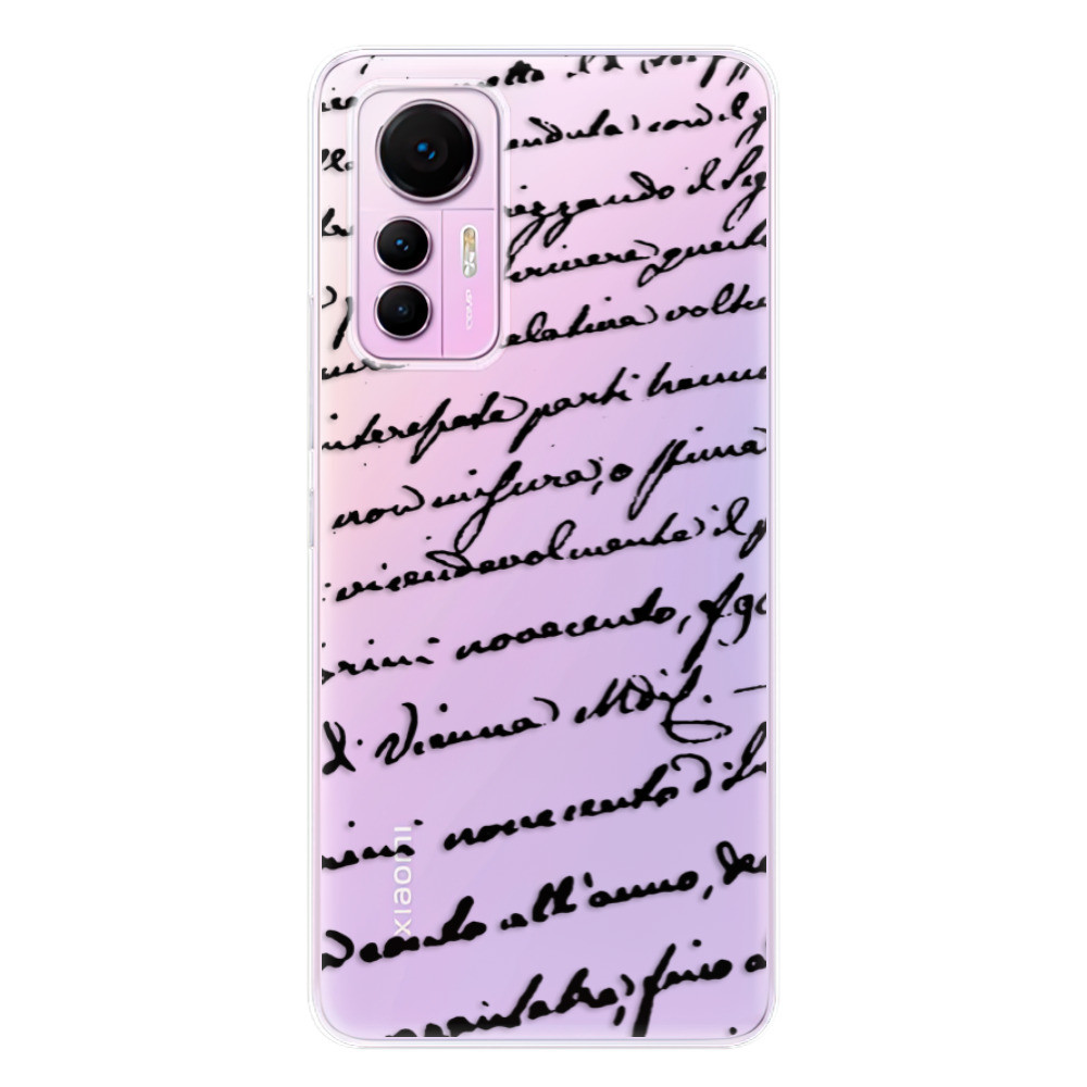 Odolné silikónové puzdro iSaprio - Handwriting 01 - black - Xiaomi 12 Lite