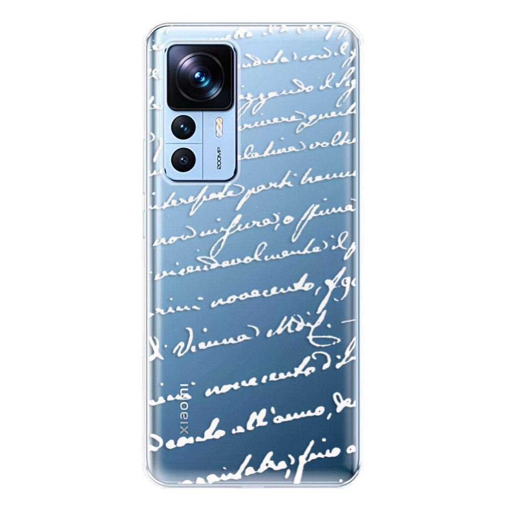 Odolné silikónové puzdro iSaprio - Handwriting 01 - white - Xiaomi 12T / 12T Pro