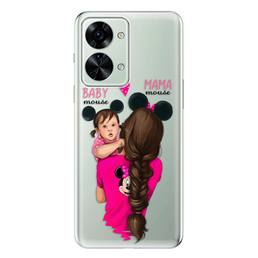 Odolné silikónové puzdro iSaprio - Mama Mouse Brunette and Girl - OnePlus Nord 2T 5G