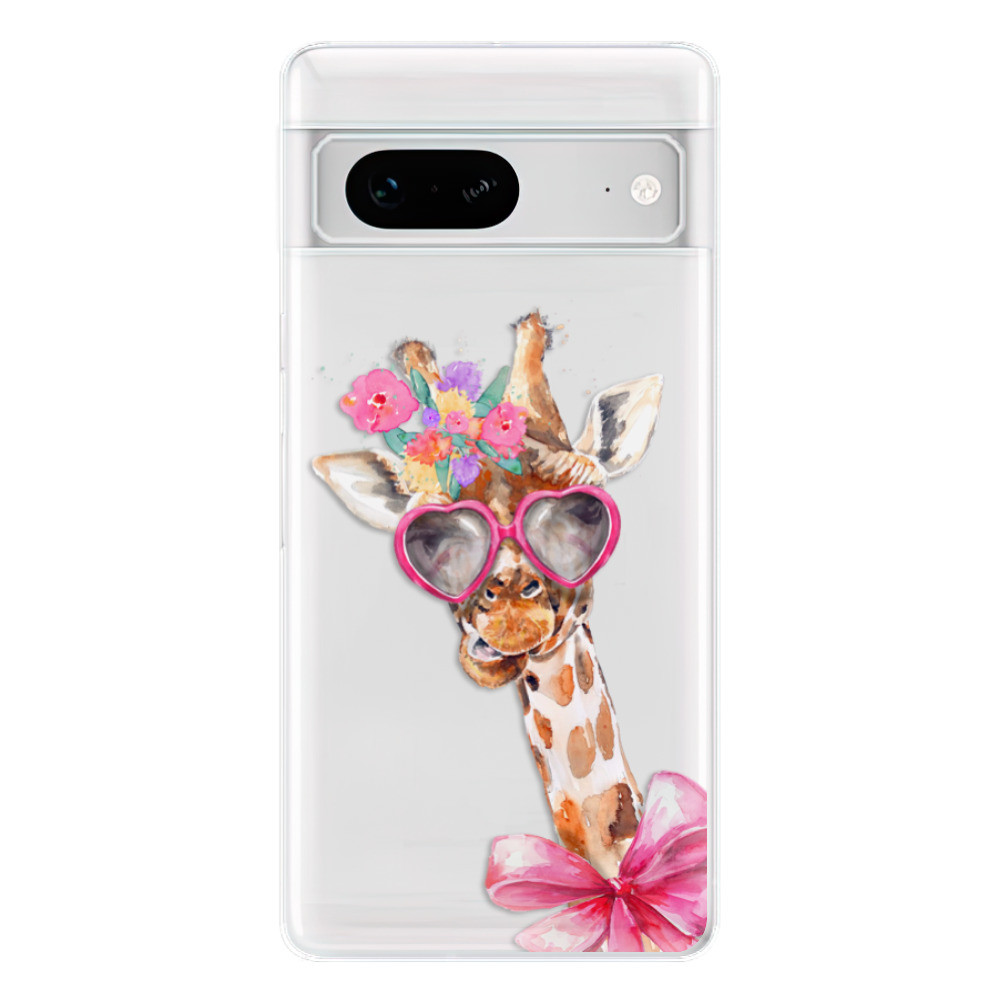 Odolné silikónové puzdro iSaprio - Lady Giraffe - Google Pixel 7 5G