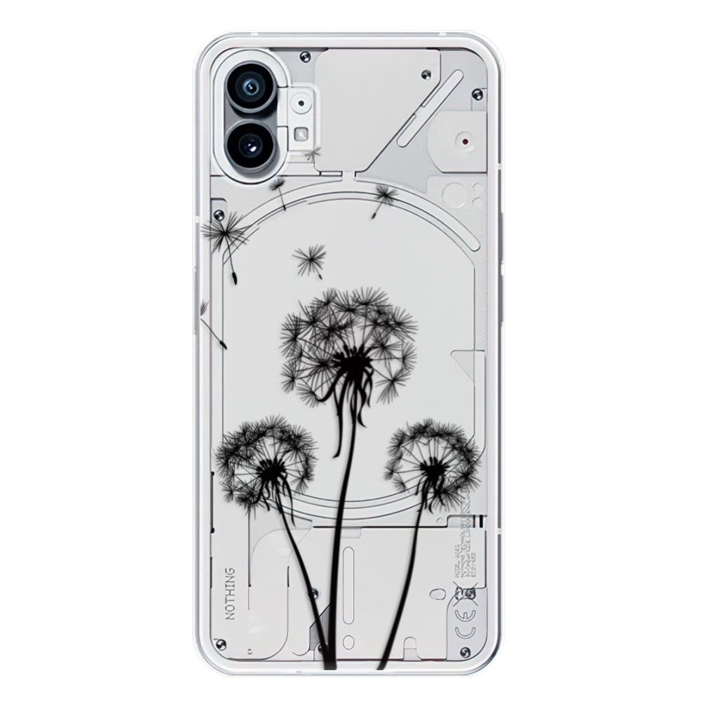 Odolné silikónové puzdro iSaprio - Three Dandelions - black - Nothing Phone (1)