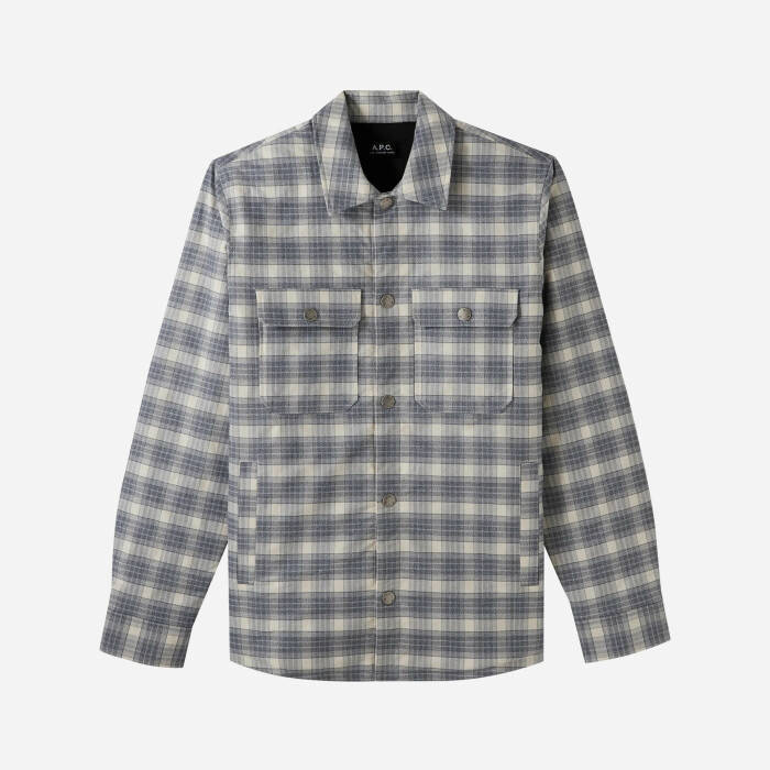 Pánska bunda-košeľa A. P. C. Blouson Alex COGAX-H02625 ECRU