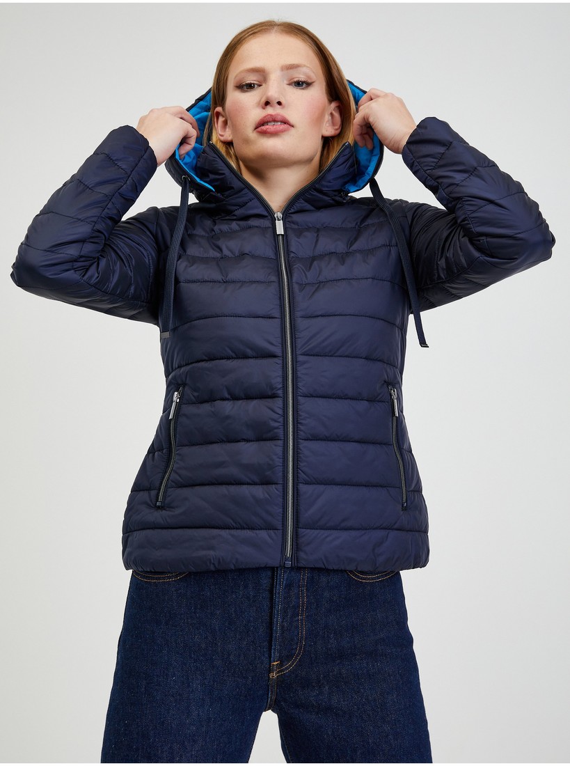 Orsay Dark blue ladies winter quilted jacket - Ladies