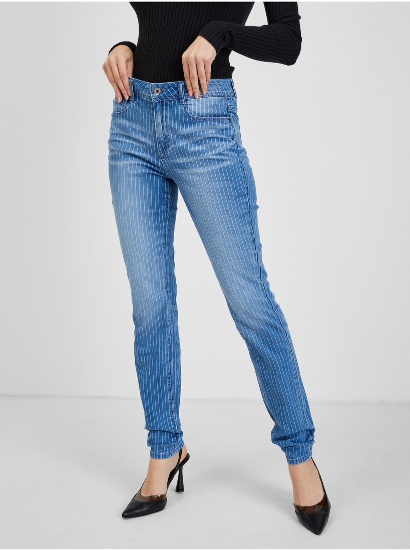 Orsay Blue Women Striped Slim Fit Jeans - Women