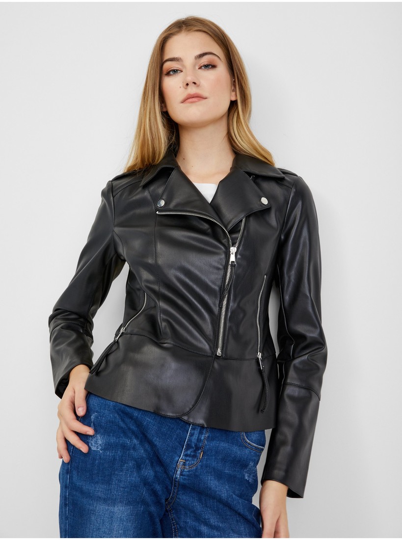 Orsay Black Leatherette Jacket for Women - Women