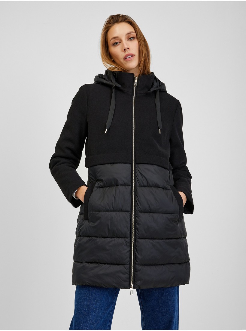 Orsay Black Ladies Quilted Coat Selina - Ladies