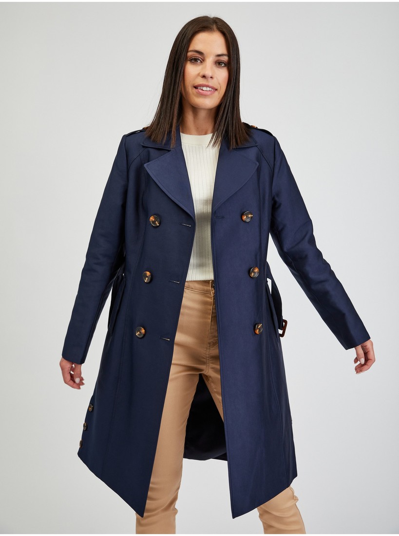 Orsay Dark blue ladies trench coat - Ladies