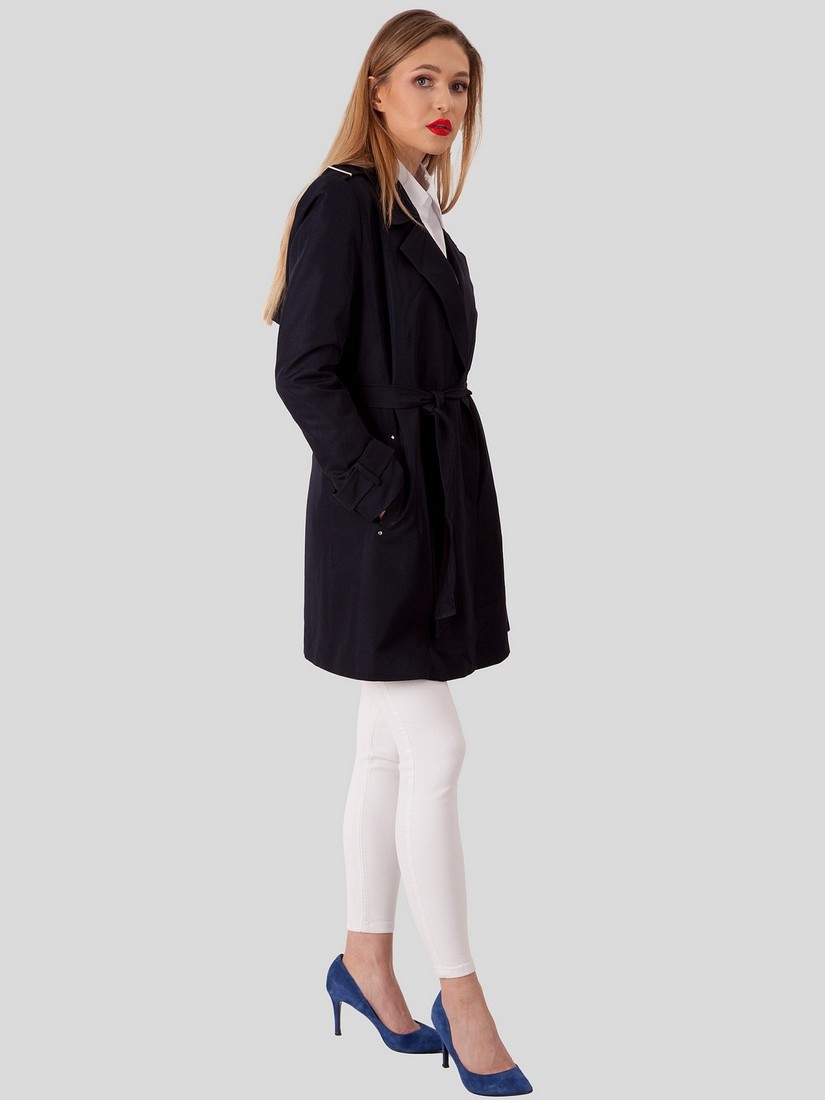 PERSO Woman's Coat BLE810170F Dark Navy Blue