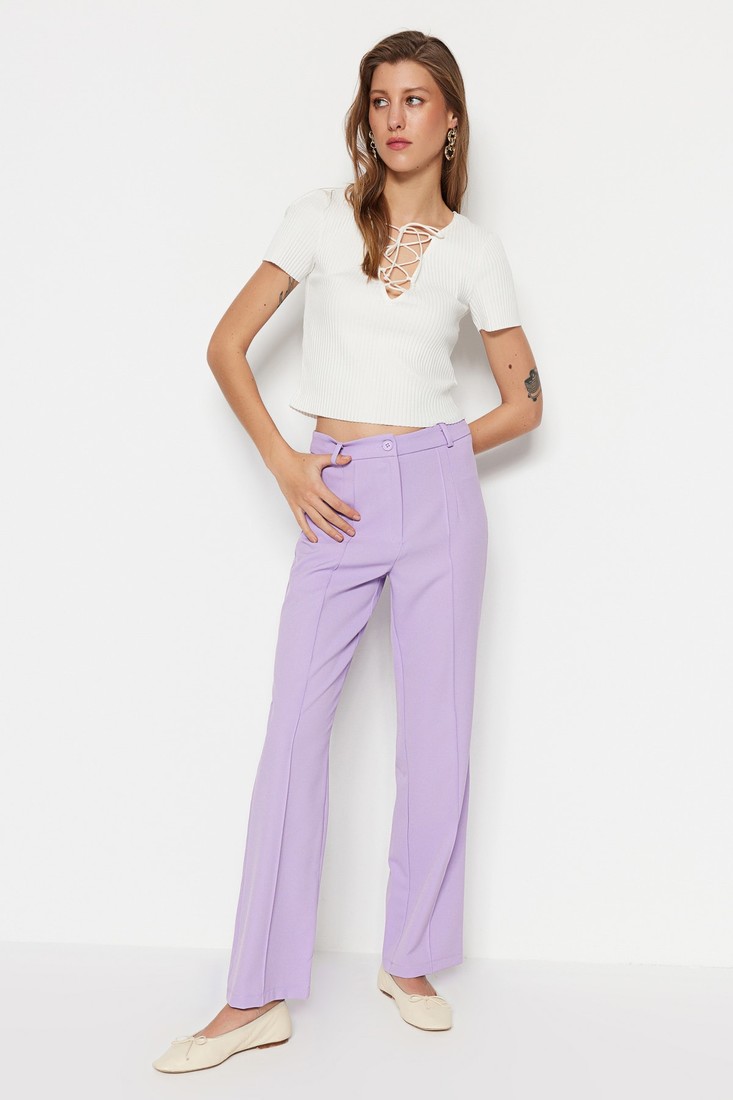 Trendyol Pants - Purple - Wide leg