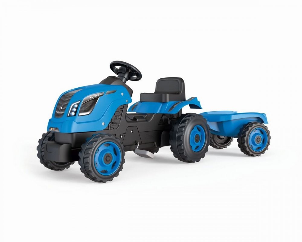 SMOBY SLIAPACI TRAKTOR FARMER XL MODRY S VOZIKOM /SM 710129/