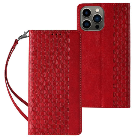 MG Magnet Strap knižkové puzdro na Samsung Galaxy S23 Ultra, červené