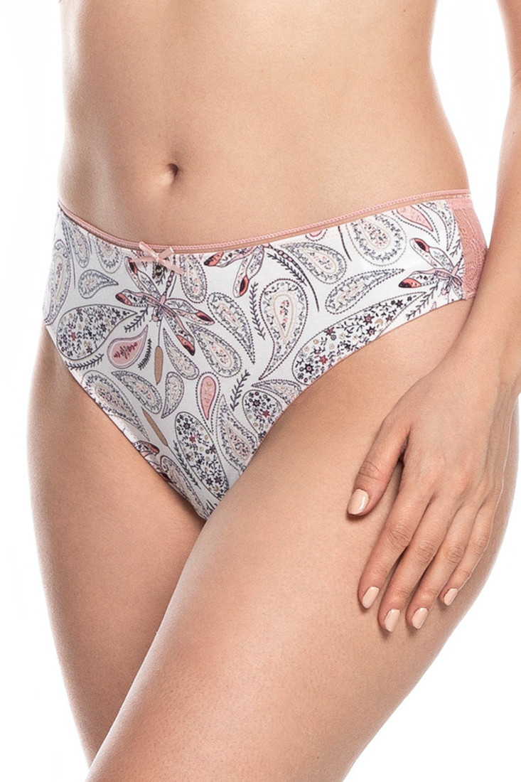 Dámske nohavičky BIKINI L-1509BI ECRU - SVĚTLE RŮŽOVÁ M