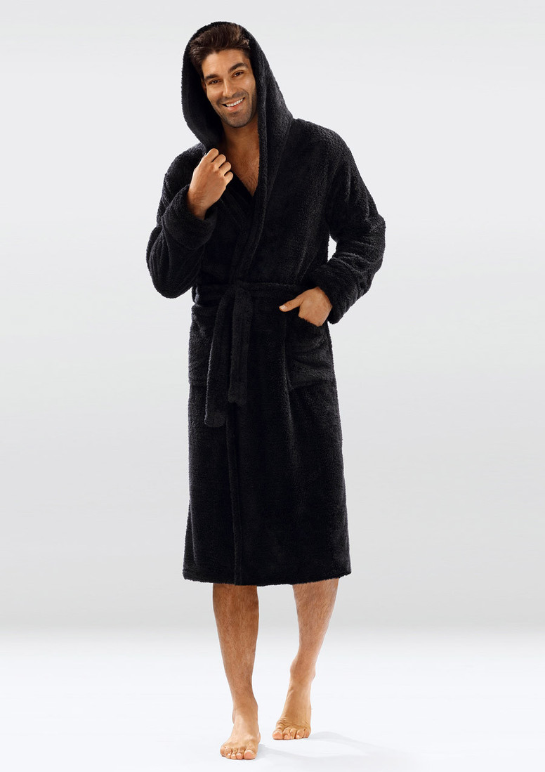 DKaren Male Housecoat With Hood 130 Black M