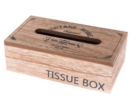 Box na vreckovky Vintage Home 25x8 cm, drevený%