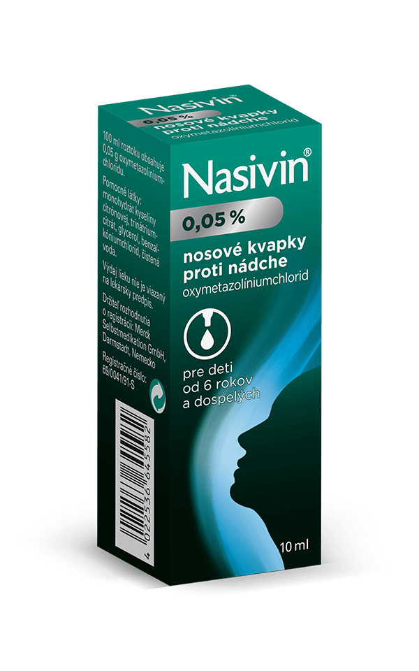 Nasivin nosové kvapky 0,05 % 1 x 10 ml