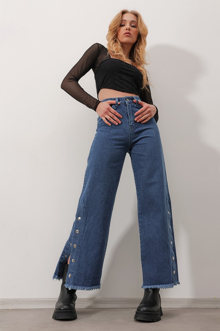 Trend Alaçatı Stili Pants - Blue - Wide leg