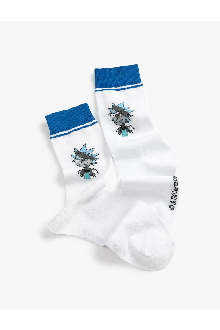 Koton Rick And Morty Socks Licensed Embroidered