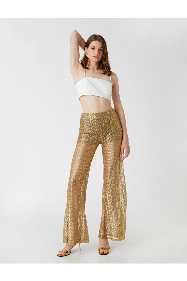 Koton Pants - Yellow - Wide leg