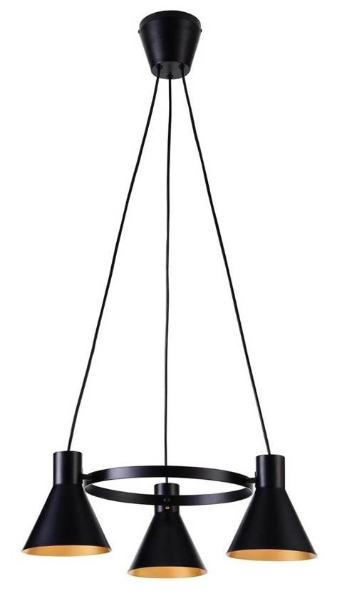 Candellux Čierno-zlatý závesný luster More pre žiarovku 3xE27 33-71156