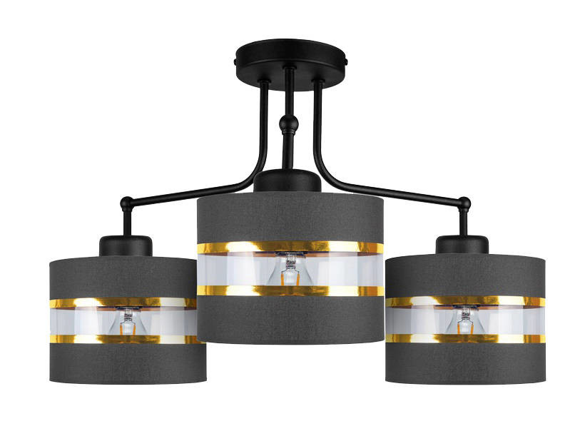 Candellux Čierny závesný luster Andy pre žiarovku 3xE27 33-06141