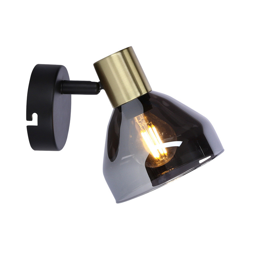 Candellux Čierno-zlaté nástenné svietidlo Gregory pre žiarovku 1xE14 21-76724