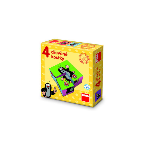 Drevené kocky Krtko 4 Dino