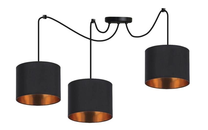 Candellux Čierny závesný luster Candida pre žiarovku 3xE27 33-00859