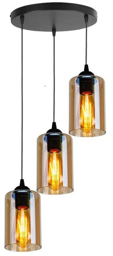 Candellux Čierno-hnedý závesný luster Bistro pre žiarovku 3xE27 33-00576