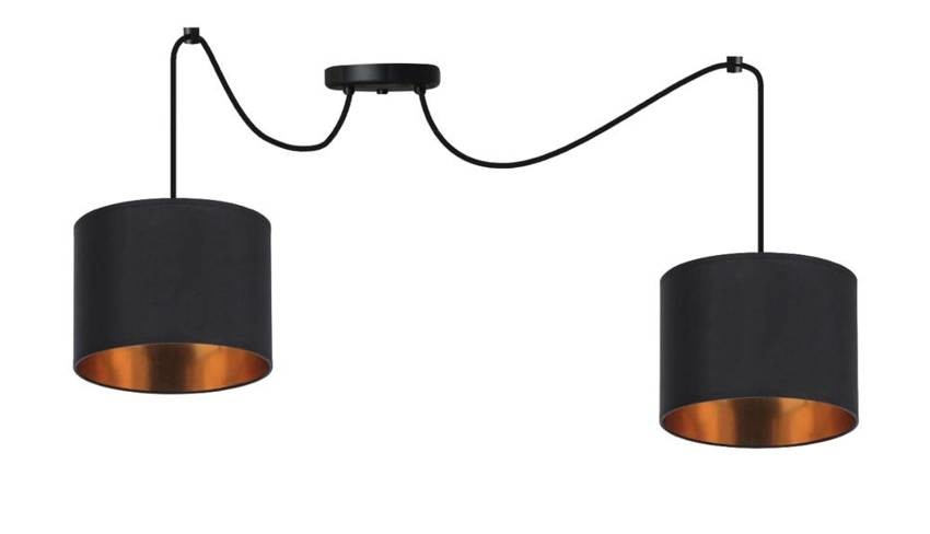 Candellux Čierny závesný luster Candida pre žiarovku 2xE27 32-00842