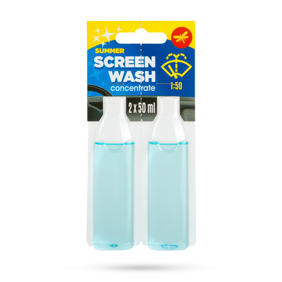 Letný koncentrát do ostrekovačov - s odstraňovačom hmyzu - 2 x 50 ml