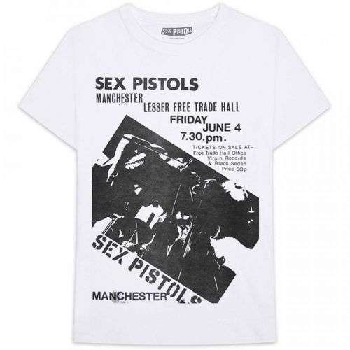 THE SEX PISTOLS - Tričko Manchester Flyer - Muž, Unisex, Biela, XXL