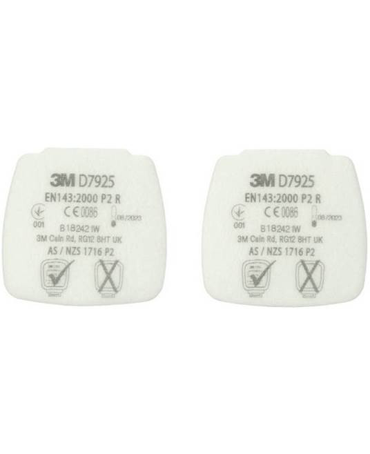 D7925, 3M™ Secure Click™ Časticový filter P2 R, jedno balenie 4 ks