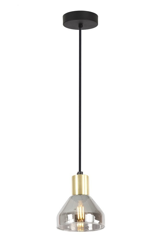 Candellux Čierno-zlatý závesný luster Gregory pre žiarovku 1xE14 31-78391