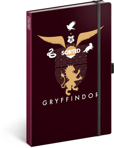 Notes Harry Potter – Gryffindor, linajkovaný, 13 × 21 cm