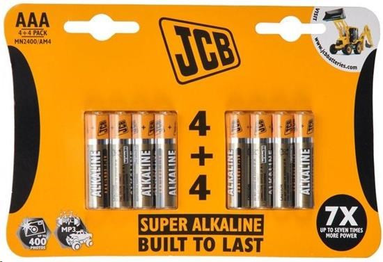 JCB SUPER alkalická batéria LR03, blister 8 ks