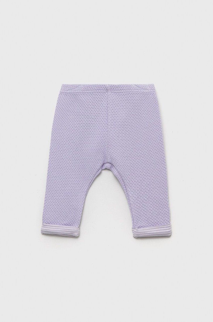 Detské tepláky United Colors of Benetton fialová farba, jednofarebné