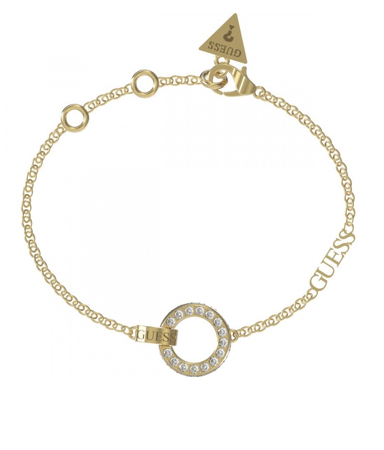 Guess Elegantný pozlátený náramok Circle Lights JUBB03162JWYG 14,5 - 18,5 cm