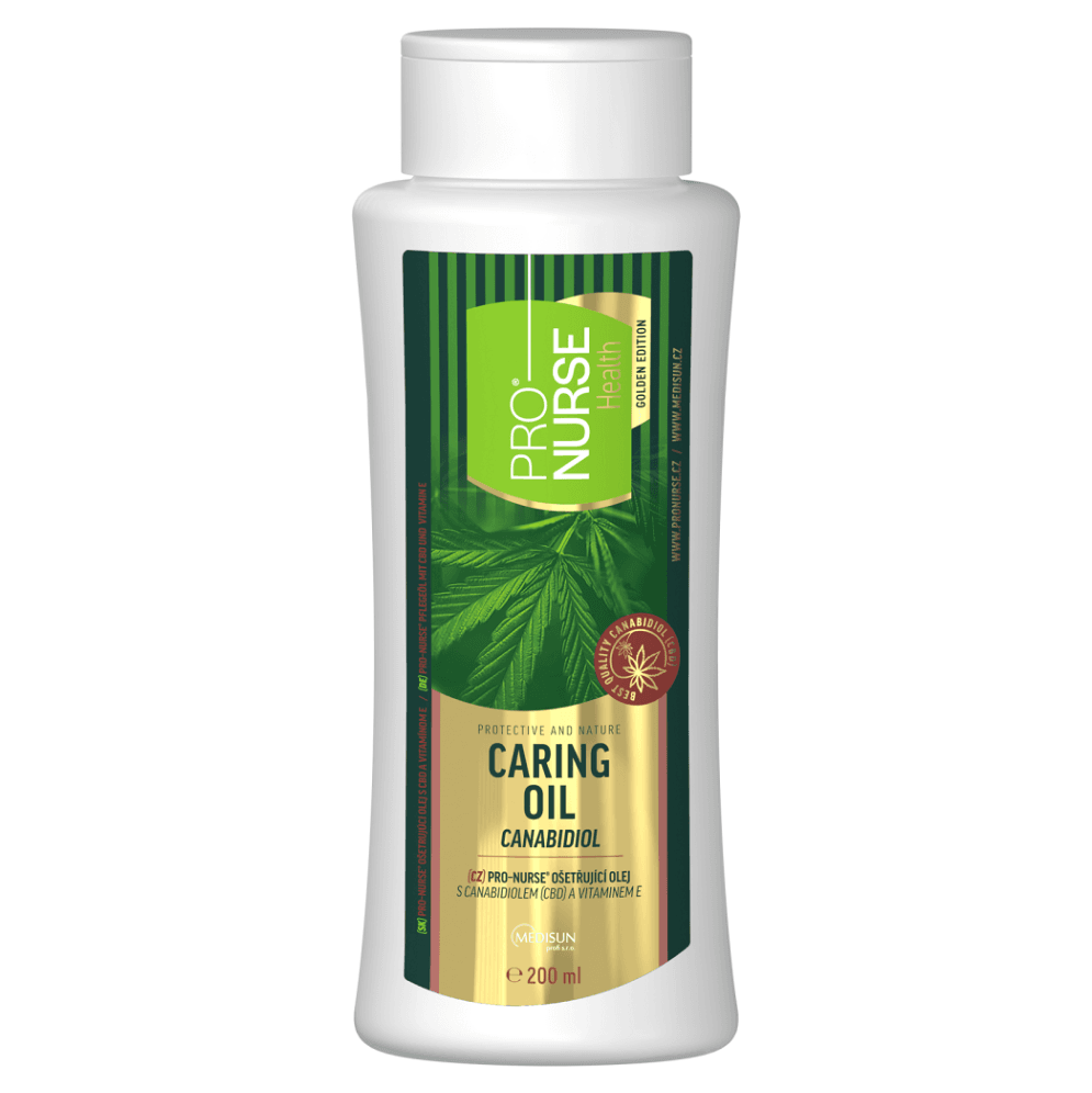 PRO-NURSE Health Golden Edition ošetrujúci prírodný olej s CBD 1,0 g 200 ml